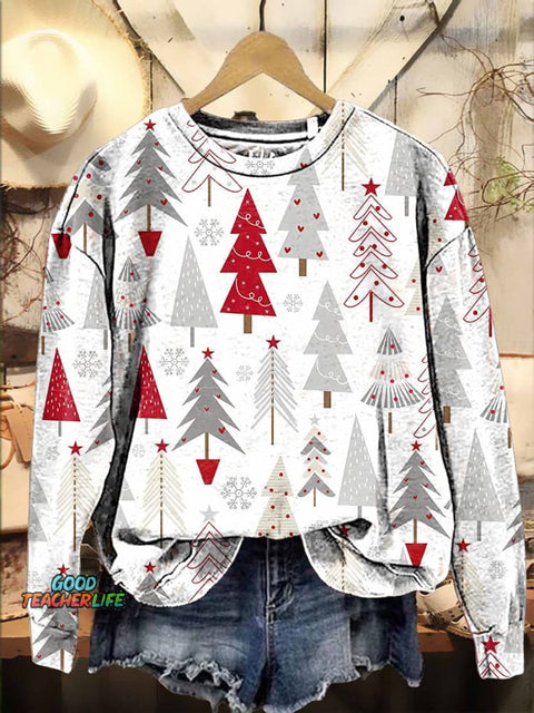 Christmas doodle Christmas tree Casual  Sweatshirt