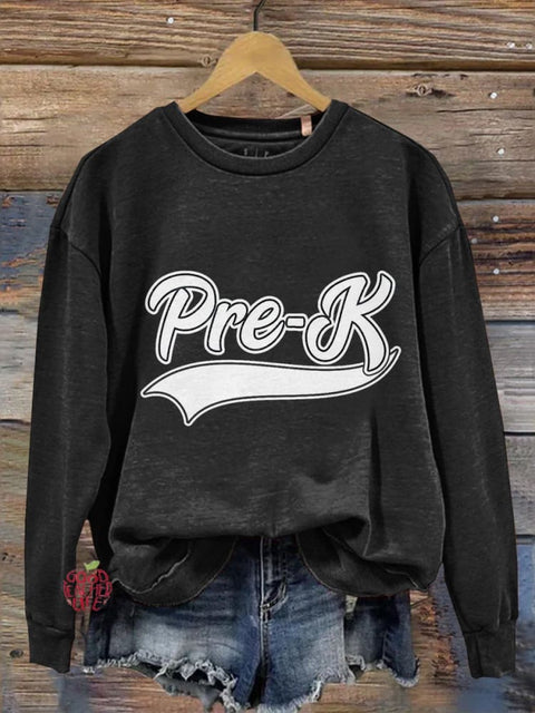 Women's Pre-k Teacher Print Casual Long Sleeve Sweatshirt