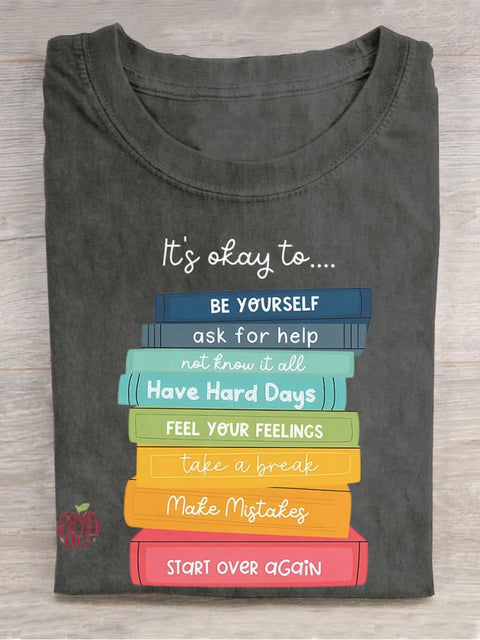 It's Okay To... Casual Print T-shirt