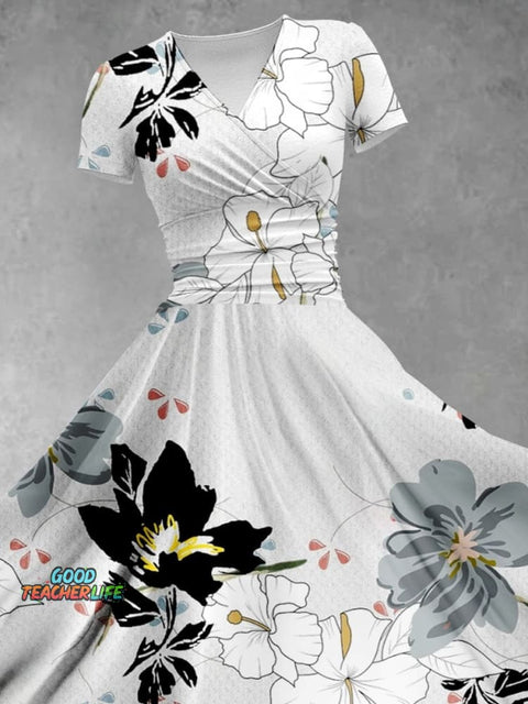 Women's Floral Flowers Art Print Design Maxi Dress
