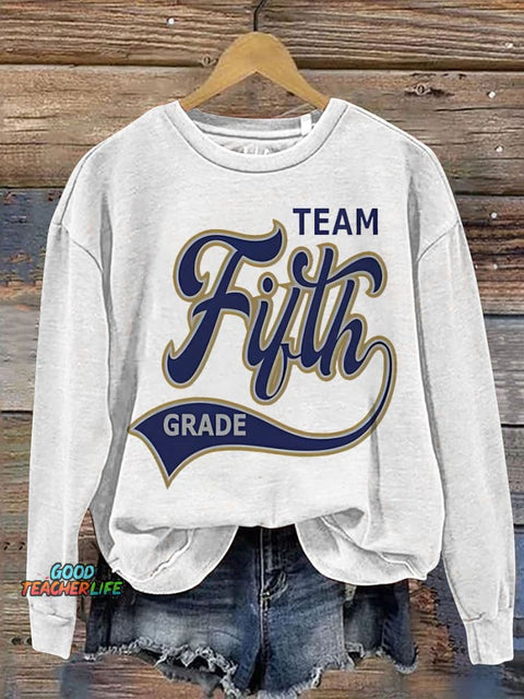 Teacher Retro Fifth Grade Casual  Sweatshirt