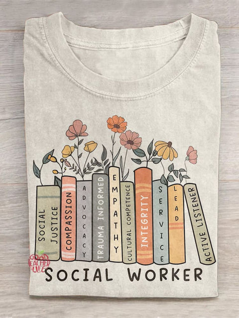 Social Worker Teacher Art Print Casual T-Shirt