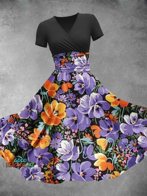 Women's Floral Flowers Art Print Design Maxi Dress