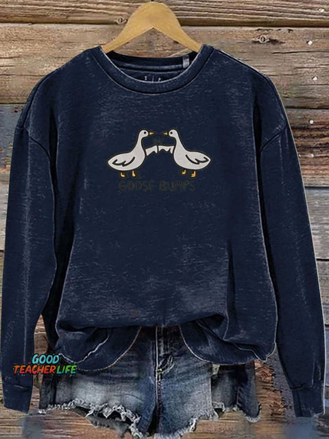 Silly Goose Goose Bumps Funny Casual  Sweatshirt