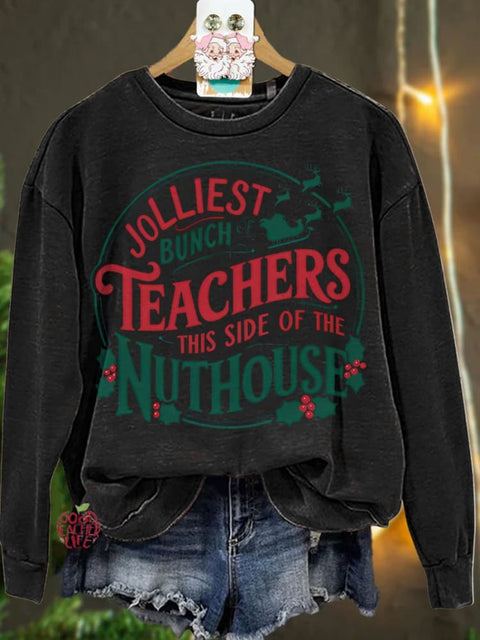 Christmas Jolliest Bunch Of Teachers Casual  Sweatshirt