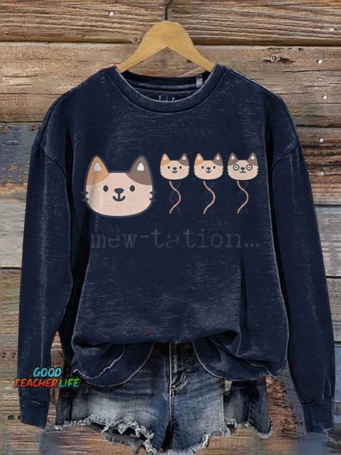 Cat DNA Biochemistry Teacher Casual  Sweatshirt