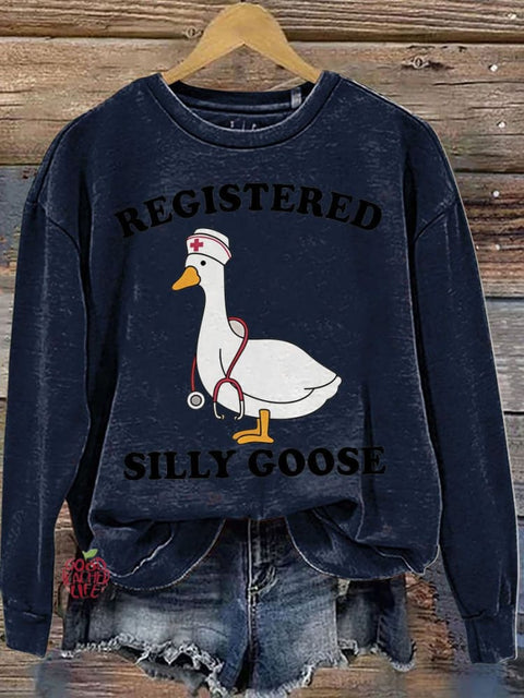 Registered Silly Goose Nurse Gift Casual  Sweatshirt