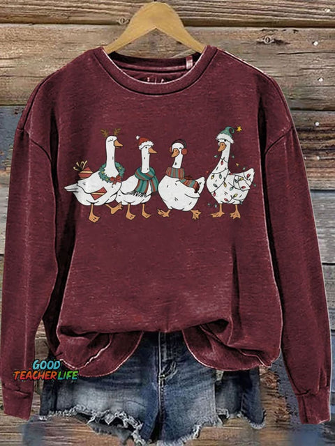 Silly Goose University Christmas Casual  Sweatshirt
