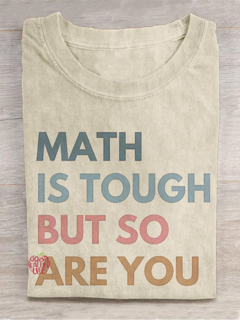 Funny Math Teacher Mathematics Teacher Casual Print T-shirt