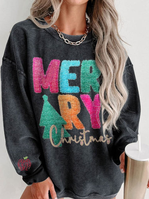 Women's MERRY CHRISTMAS Casual Print Sweatshirt