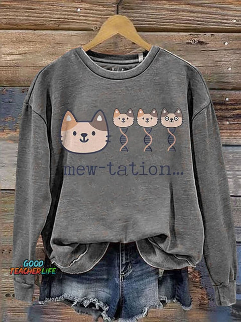 Cat DNA Biochemistry Teacher Casual  Sweatshirt