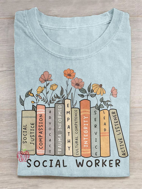 Social Worker Teacher Art Print Casual T-Shirt