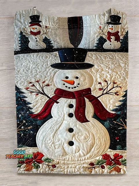 Christmas Snowman Print Casual T-shirt