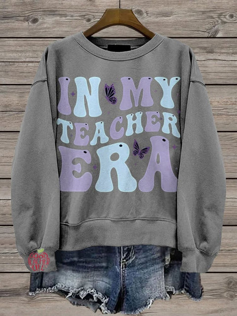 Teacher In My Teacher Era Butterfly Casual  Sweatshirt