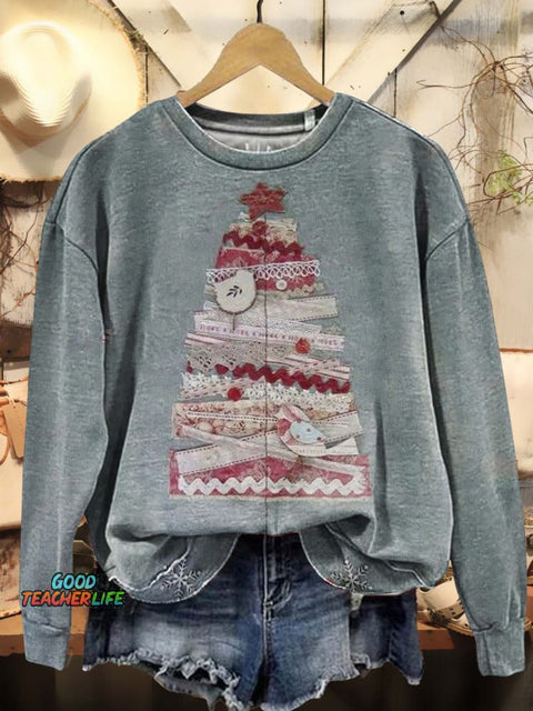 Christmas Tree Art Print Casual Sweatshirt