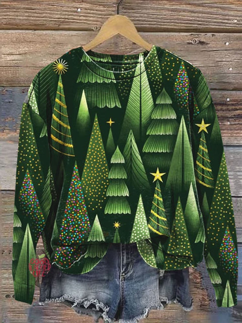 Christmas Tree 3D Art Print Casual  Sweatshirt