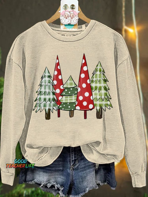 Christmas Winter Christmas Tree Casual  Sweatshirt