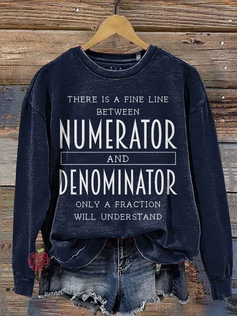 Funny Math Teacher Mathematician Casual Print Sweatshirt