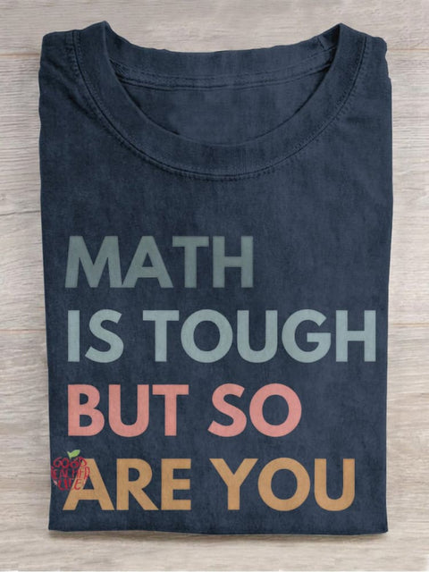 Funny Math Teacher Mathematics Teacher Casual Print T-shirt