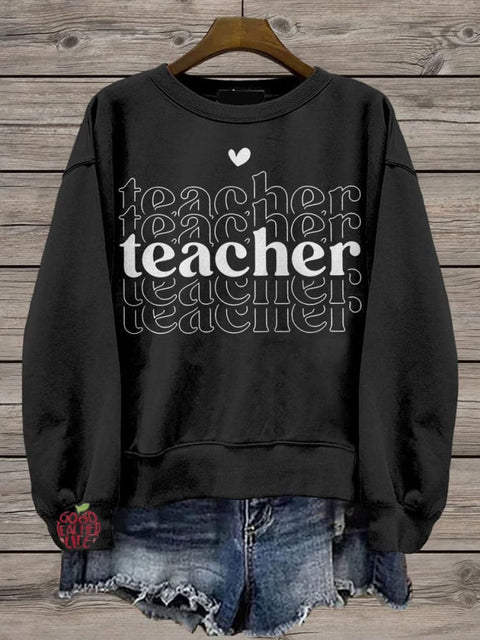 Retro Teacher Cute Casual  Sweatshirt