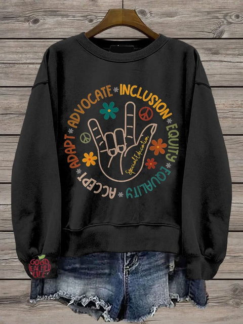 Special Education Teacher Casual Print Sweatshirt