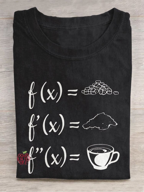 Math Teacher Deduces Coffee Casual Print T-shirt