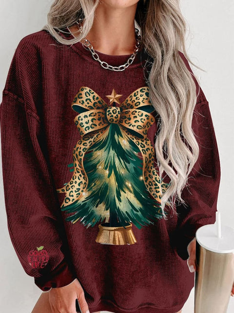 Christmas tree Coquette Women's Casual Print Sweatshirt