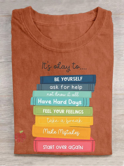 It's Okay To... Casual Print T-shirt