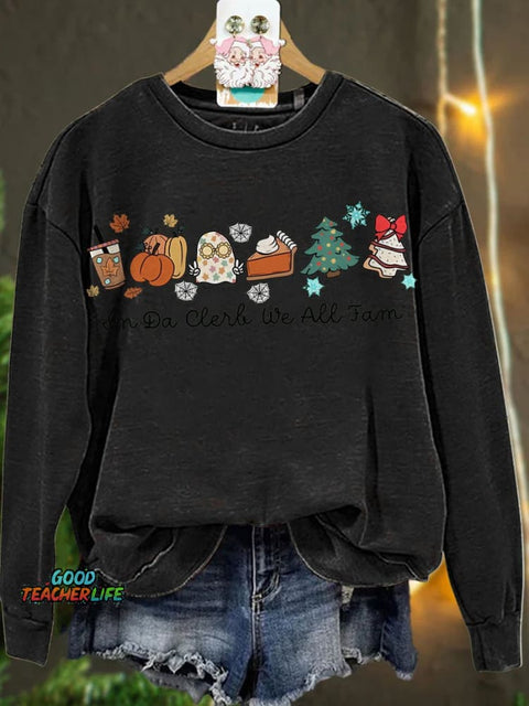 Thanksgiving Christmas In Da Clerb We All Fam Casual  Sweatshirt