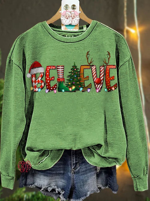 Believe Christmas Casual  Sweatshirt