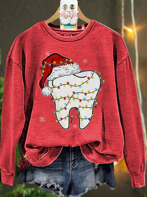 Christmas Funny Christmas Teeth Dentist Casual  Sweatshirt