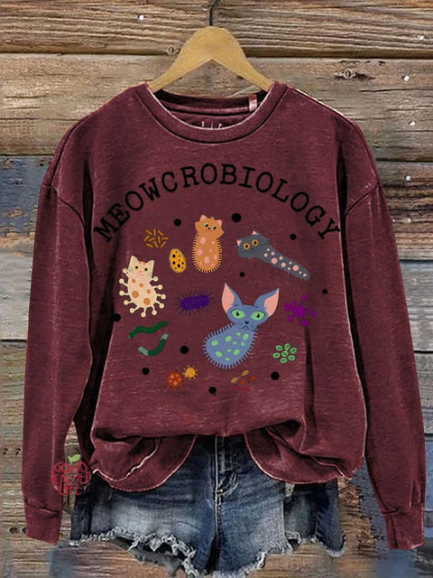 Meowcrobiology Teacher Casual  Sweatshirt