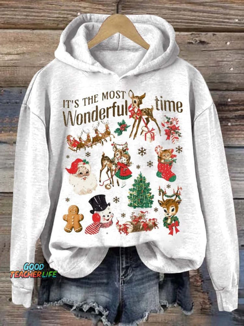 Women's Lovely Christmas Art Print Casual Sweatshirt