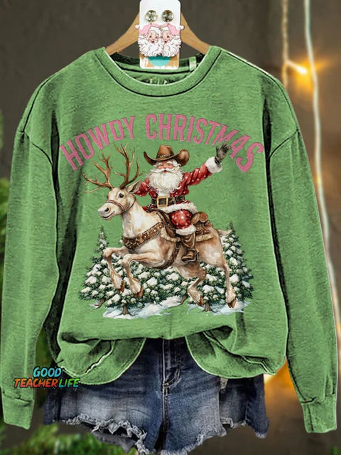 Christmas  Santa Claus Cowboy Casual  Sweatshirt