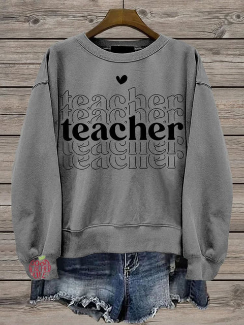 Retro Teacher Cute Casual  Sweatshirt