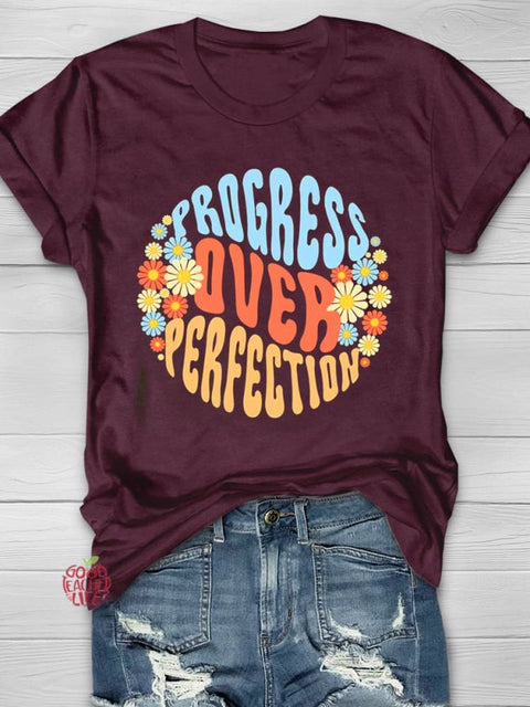 Progress Over Perfection Teacher T-shirt