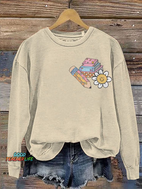 Teacher Retro Trendy Disco Teach Gift Casual  Sweatshirt