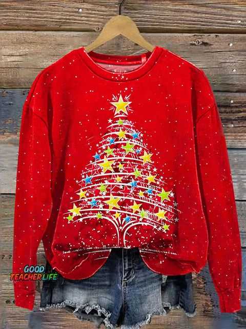 Christmas Tree Art Print Casual  Sweatshirt