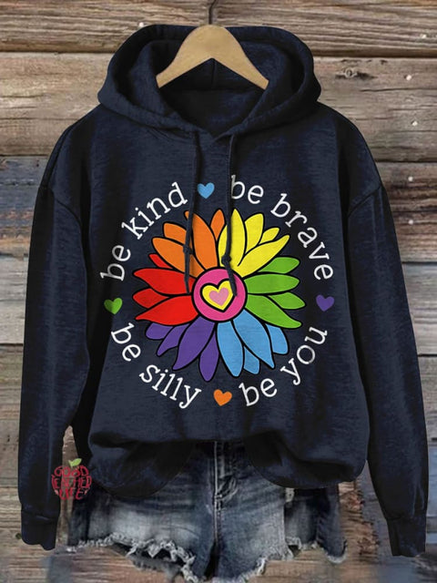 Be Kind Be Brave Be Silly Be You Print Casual Hoodie Sweatshirt