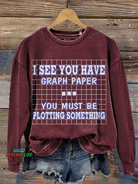 Funny Math Teacher Mathematician Casual Print Sweatshirt
