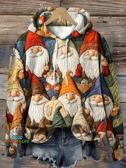 Lovely Christmas Gnome Art Print Casual Sweatshirt