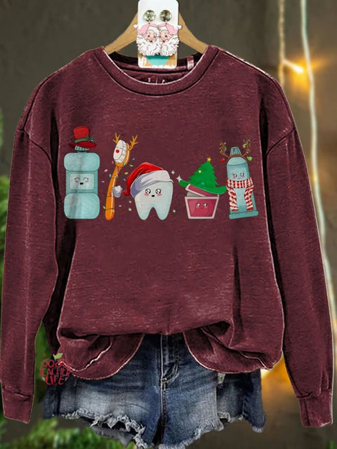 Christmas Funny Christmas Teeth Casual  Sweatshirt