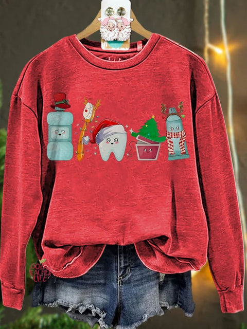 Christmas Funny Christmas Teeth Casual  Sweatshirt