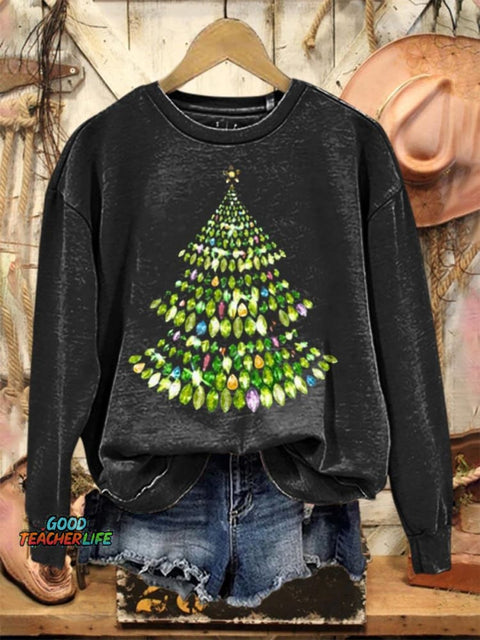 Lovely Shiny Christmas Tree Art Print Casual Sweatshirt