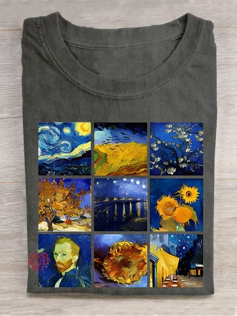 Works Of Famous Artists Teacher Casual Print T-shirt