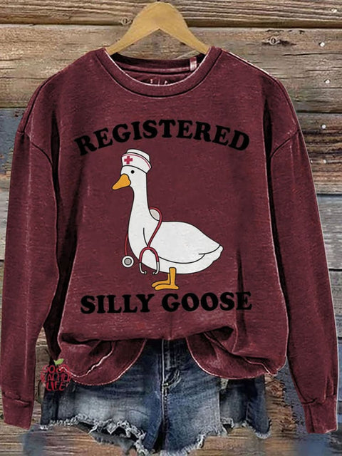 Registered Silly Goose Nurse Gift Casual  Sweatshirt