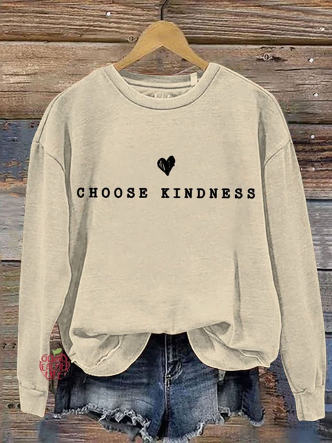 Choose Kindness Kind Teacher Casual Print Sweatshirt