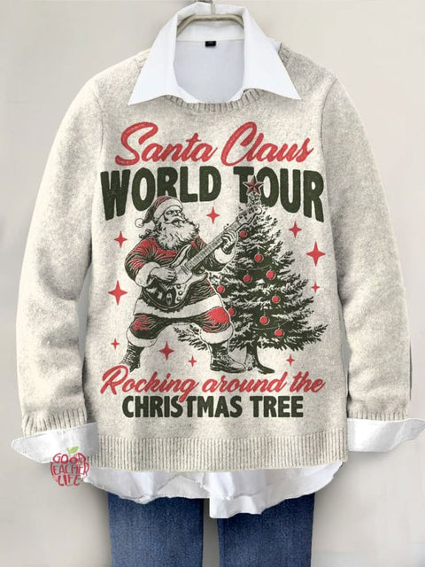 Christmas Funny Art Print Knit Pullover Sweater