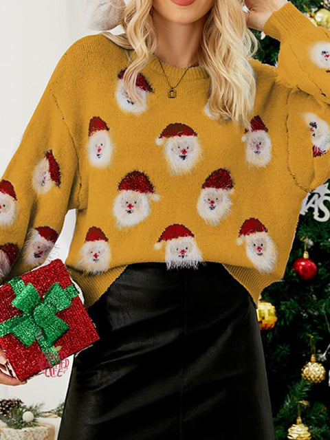 Women's Christmas Cute Santa Trendy Casual Knitted Sweater