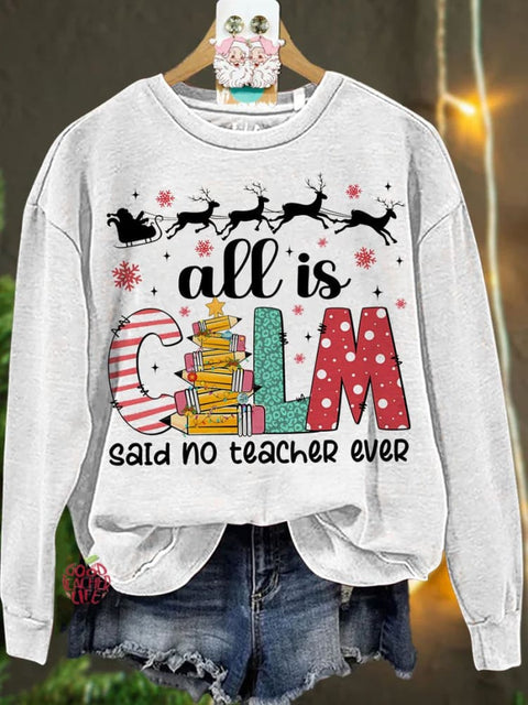 Christmas Teacher Christmas Tree Bow  Casual  Sweatshirt